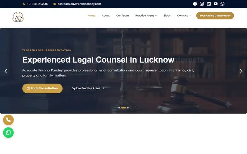 Homepage of the Advocate Krishna Pandey website