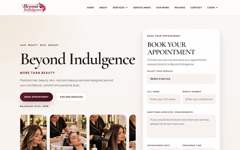 Homepage of the Beyond Indulgence website