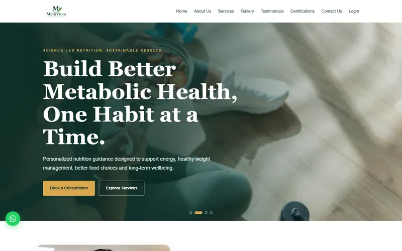 Homepage of the MetaViora website