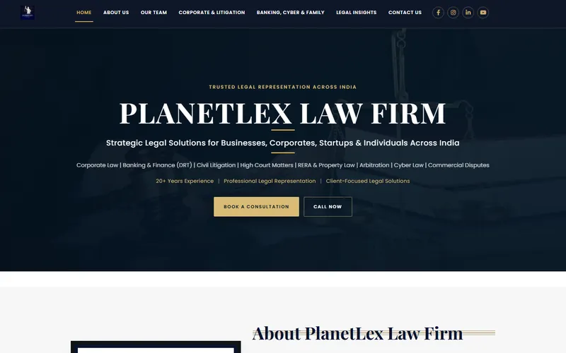 Homepage of the PlanetLex website