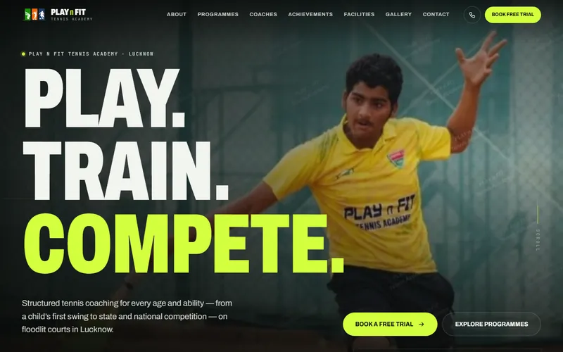 Homepage of the PlaynFit website
